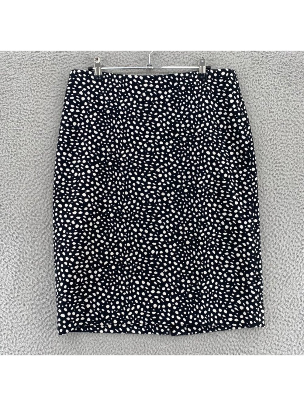 Talbots Skirt Womens 10 Black Ditsy Dots Knee Length Straight & Pencil Stretch